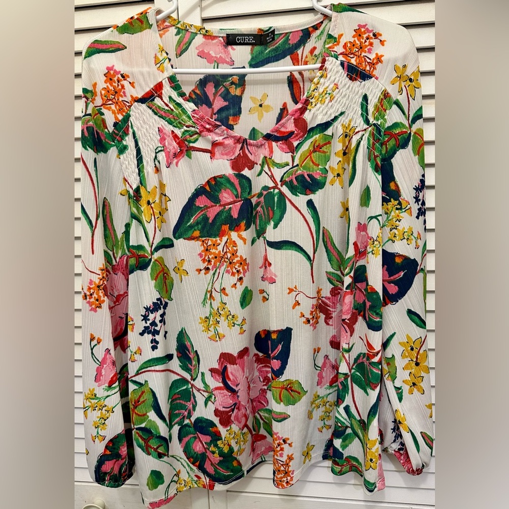 Floral Women's Top - Multicolor Size XL